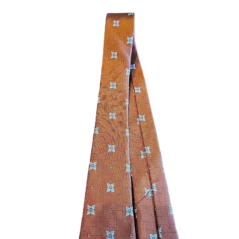 NEW Brooks Brothers Pure Silk Men's Neck Tie Orange Blue USA NWT “346”